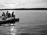32333CrBwLe - Family cottage vacation - Zach and Andy dock fishing   Each New Day A Miracle  [  Understanding the Bible   |   Poetry   |   Story  ]- by Pete Rhebergen